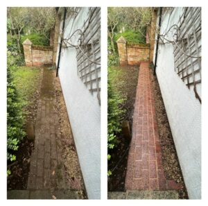before and after path pressure washing