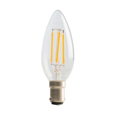 LED Candle Clear Filament Bulb B15